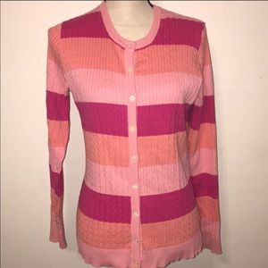 Lilly Pulitzer pink cable knit cardigan